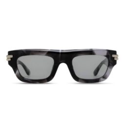 Bottega Veneta BV1321S 002 Havana Square Sunglasses Acetate Frame with Grey Nylon Lenses