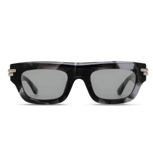 Bottega Veneta BV1321S 002 Havana Square Sunglasses Acetate Frame with Grey Nylon Lenses