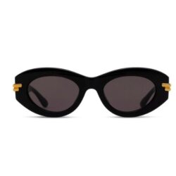 Bottega Veneta BV1322S 001 Black Oval Sunglasses Sleek