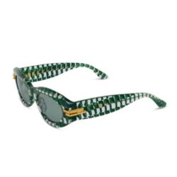 Bottega Veneta BV1322S 003 Green Oval Sunglasses