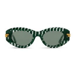 Bottega Veneta BV1322S 003 Green Oval Sunglasses