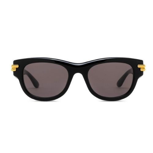 Bottega Veneta BV1323SK 001 Black Square Sunglasses Acetate Frame with Grey Nylon Lenses