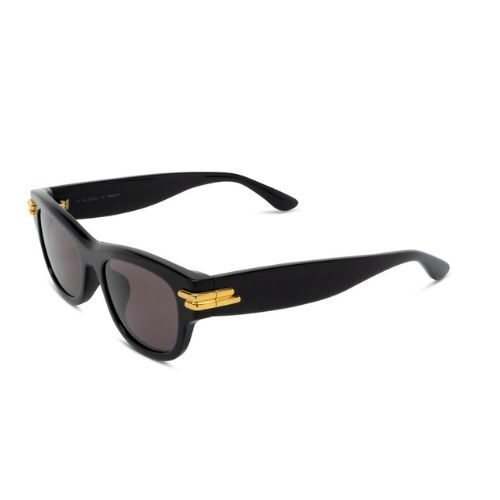 Bottega Veneta BV1323SK 001 Black Square Sunglasses Acetate Frame with Grey Nylon Lenses