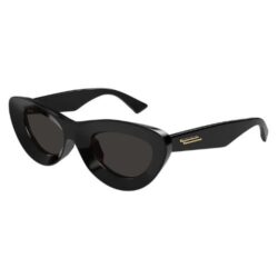 Bottega Veneta BV1325S 001 Cat Eye Sunglasses Shiny Black Frame with Grey Lenses
