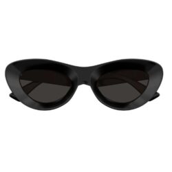 Bottega Veneta BV1325S 001 Cat Eye Sunglasses Shiny Black Frame with Grey Lenses