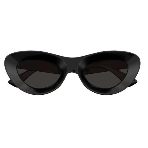 Bottega Veneta BV1325S 001 Cat Eye Sunglasses Shiny Black Frame with Grey Lenses