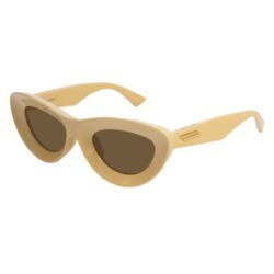 Bottega Veneta BV1325S 002 Shiny Beige Cat Eye Sunglasses