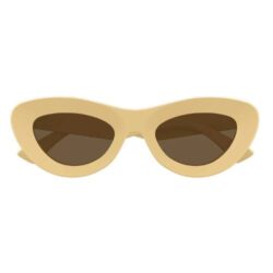 Bottega Veneta BV1325S 002 Shiny Beige Cat Eye Sunglasses