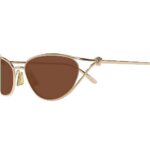 Bottega Veneta BV1330S Knot Cat Eye Sunglasses in Gold