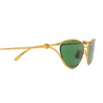 Bottega Veneta BV1330S Knot Cat Eye Sunglasses in Gold – Green Lens