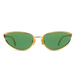 Bottega Veneta BV1330S Knot Cat Eye Sunglasses in Gold – Green Lens