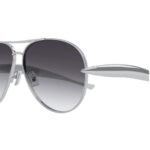 Bottega Veneta Sardine BV1305S 001 Silver Aviator Sunglasses