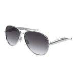 Bottega Veneta Sardine BV1305S 001 Silver Aviator Sunglasses