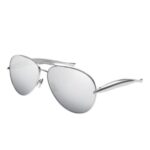 Bottega Veneta Sardine BV1305S 001 Silver Aviator Sunglasses – Mirror Lenses