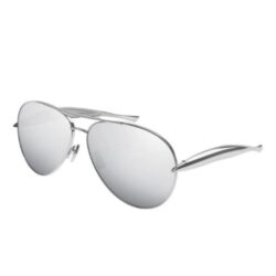 Bottega Veneta Sardine BV1305S 001 Silver Aviator Sunglasses – Mirror Lenses