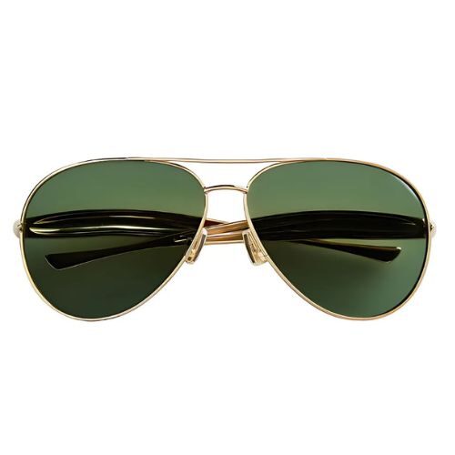 Bottega Veneta Sardine BV1305S 002 Gold Aviator Sunglasses