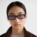 Prada PR B06S 16K-08Z 53-19 Black & Lavender Lens Sunglasses
