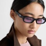 Prada PR B06S 16K-08Z 53-19 Black & Lavender Lens Sunglasses