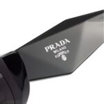 Prada Symbole SPRB16 Black Acetate Sunglasses with Slate Gray Lenses