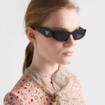 Prada Symbole SPRB16 Black Acetate Sunglasses with Slate Gray Lenses