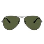 Ray-Ban RB3025 00462 Aviator Sunglasses Black with Green Lenses