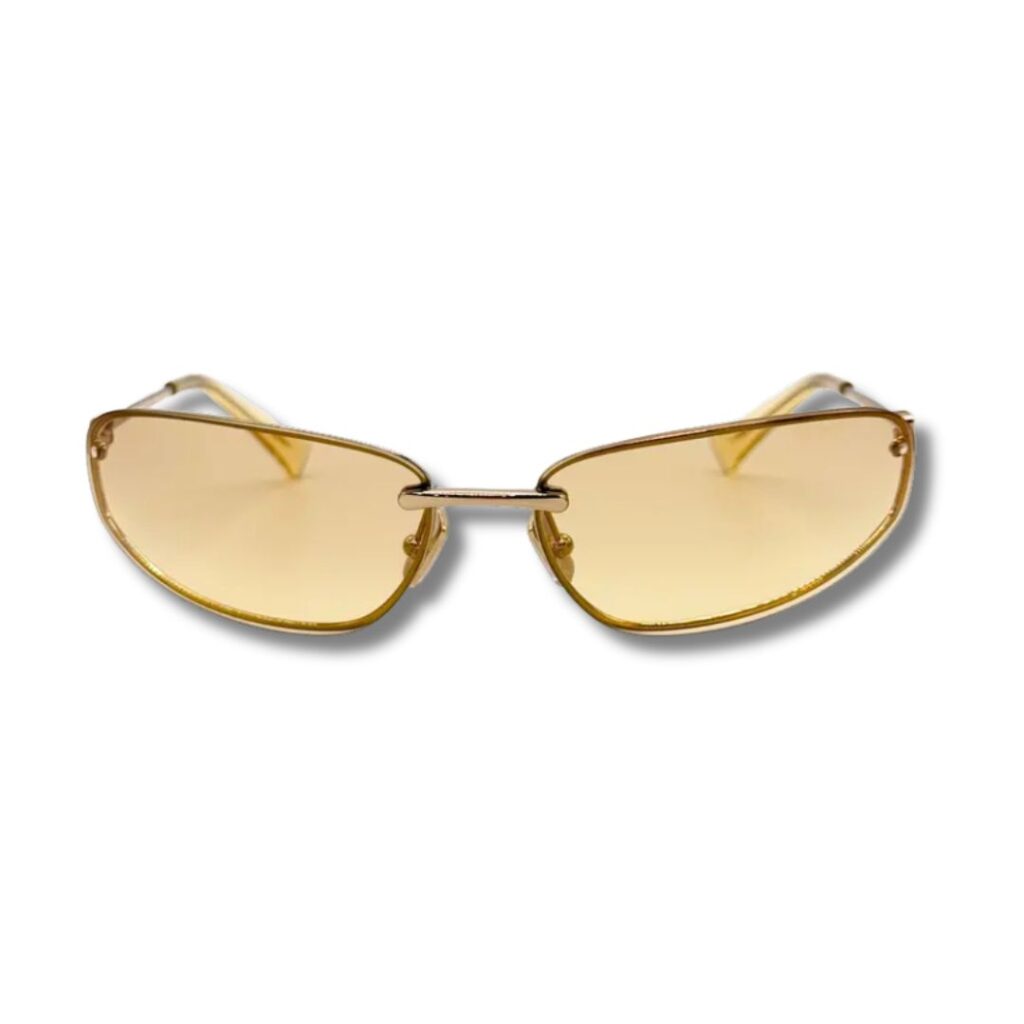 Miu Miu Yellow SMU A50 Runway Oval Sunglasses