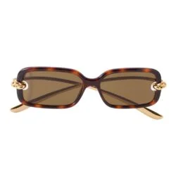 BOTTEGA VENETA Knot rectangle tortoiseshell frame