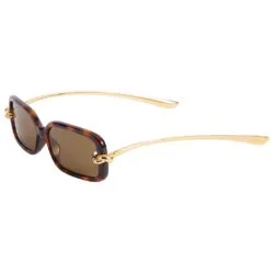 BOTTEGA VENETA Knot rectangle tortoiseshell frame