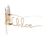 CHLOE Iconic Round Frame Sunglasses Gold