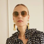CHLOE Iconic Round Frame Sunglasses Gold