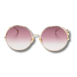 CHLOE Iconic Round Frame Sunglasses Gold Frame