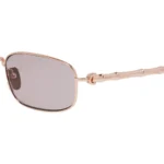 GUCCI Bamboo Rectangular Sunglasses Rose Gold