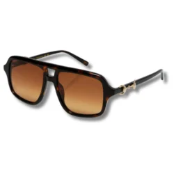 GUCCI Horsebit Aviator Sunglasses Brown Tortoiseshell