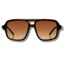 GUCCI Horsebit Aviator Sunglasses Brown Tortoiseshell
