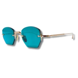 OATMAN Small Gold Frame with Blue Lenses