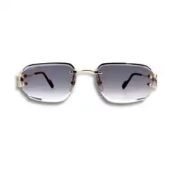 Cartier Signature C CT0605S 001 Gold Rectangle Sunglasses