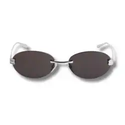 BALENCIAGA Gossip Oval Af Sunglasses in Silverblack
