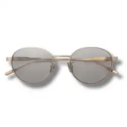 Moncler Round Titanium Sunglasses – Gold Silver Mirror