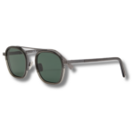 Zegna Square Sunglasses – Gunmetal Green Lens