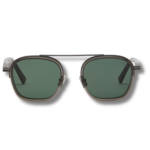 Zegna Square Sunglasses – Gunmetal Green Lens