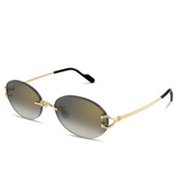 CARTIER Panthère Oval Frame Sunglasses Gold