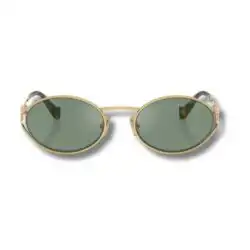 Miu Miu MU 52YS Oval Sunglasses – Gold Green