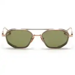 Akoni Eris-Two Sunglasses – Brushed White Gold & Matte Black Palladium Dark Olive