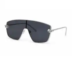 Bottega Veneta Not BV1515S 001 Silver Shield Sunglasses