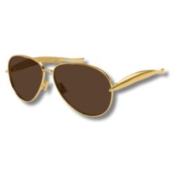 Bottega Veneta Sardine BV1305S 007 Gold Pilot Sunglasses