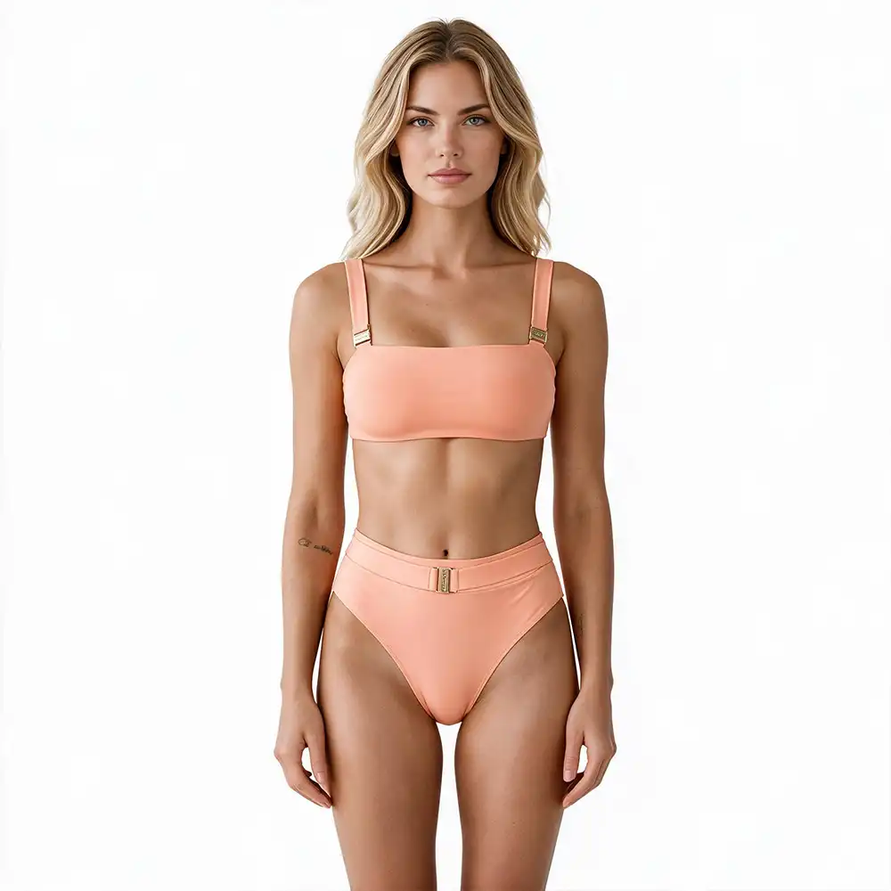 My Simple Elegant Bikini – Peach-front 1 My Simple Elegant Bikini - Peach - Image 1