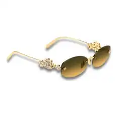 Louis Vuitton LV Dazzling Oval Sunglasses-Olive Amber