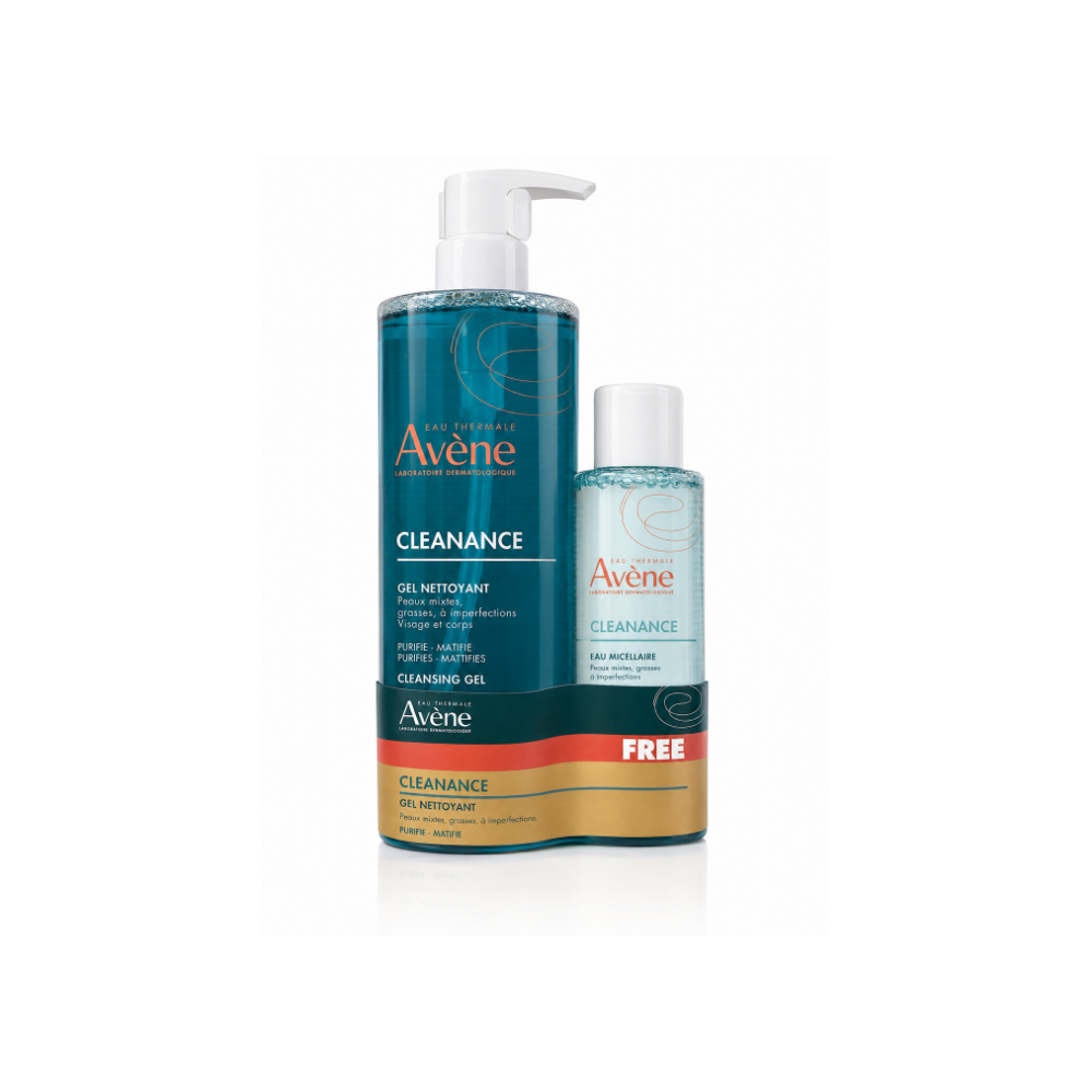 49_04c475be-516e-4a47-bc5e-df3a8fcd3031.png Avene Cleanance Cleansing Gel With Travel Size Micelar Water Duo Pack - Image 1