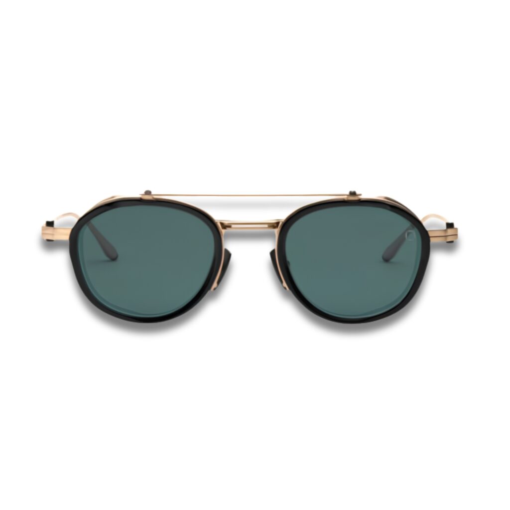 Akoni Infinity Brushed 12K Gold & Black Rhodium Sunglasses