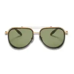 Akoni Echo Sunglasses – Gold & Dark Grey Crystal with Dark Olive Polarized Lenses